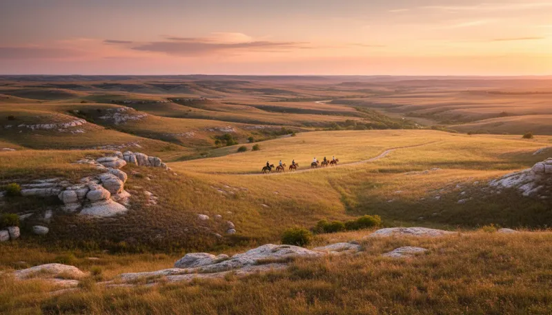 Kansas adventure tour terrain. Backdrop for the Adventure Tour Hubs Kansas operator directory