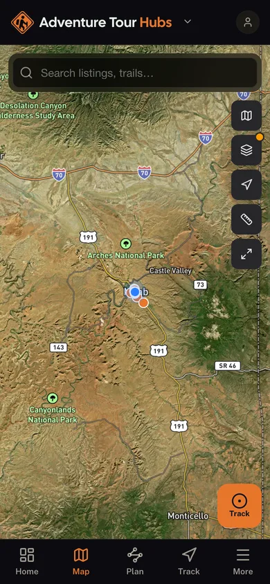 The Adventure Tour Hubs app directory map