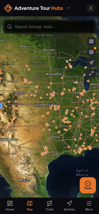 The Adventure Tour Hubs app directory map