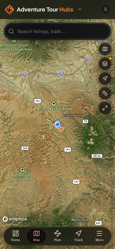 The Adventure Tour Hubs app directory map
