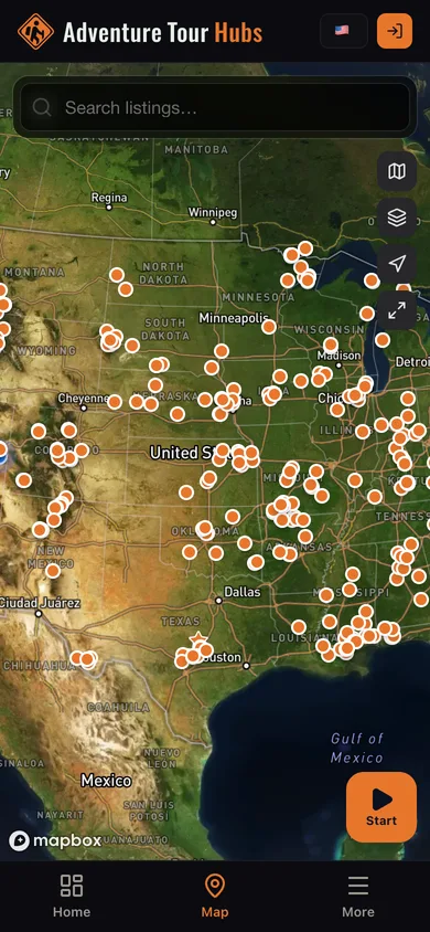 The Adventure Tour Hubs app directory map