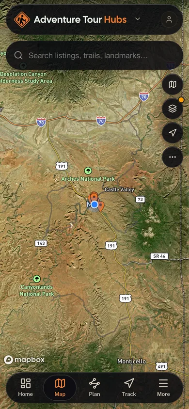The Adventure Tour Hubs app directory map
