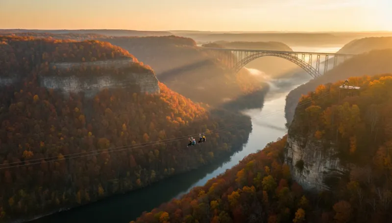 West Virginia landscape, backdrop for the Adventure Tour Hubs Lansing directory